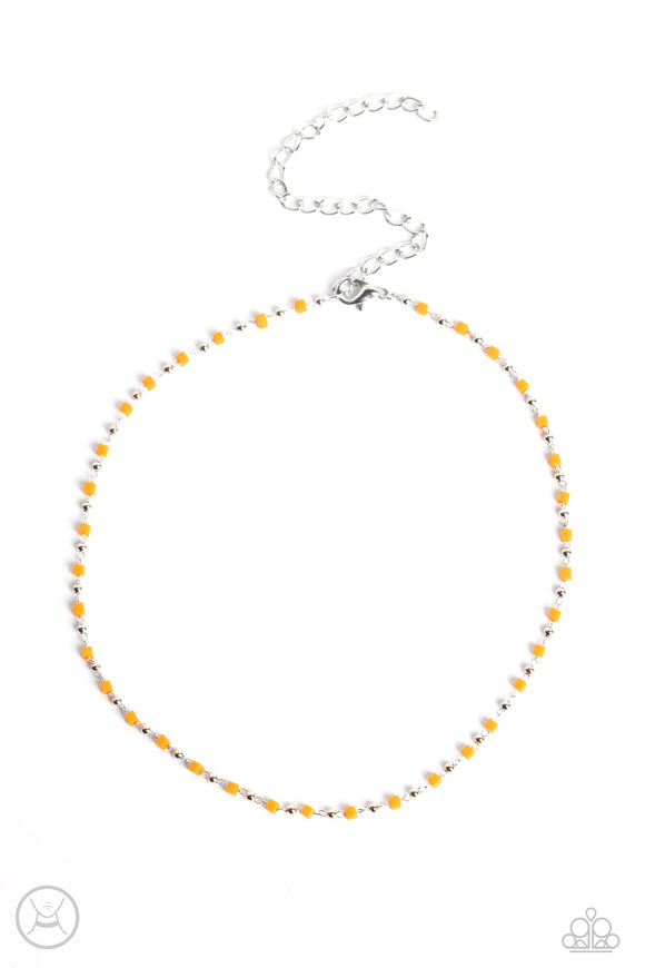 Paparazzi Jewelry Neon Lights - Orange (Choker) Necklace - Pure Elegance by Kym