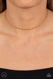 Paparazzi Jewelry Neon Lights - Orange (Choker) Necklace - Pure Elegance by Kym