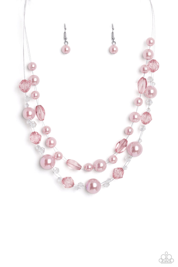 Paparazzi Jewelry Parisian Pearls - Pink Necklace - Pure Elegance by Kym
