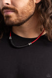 Paparazzi Jewelry Corded Chivalry - Red Men's Necklace - Pure Elegance by Kym