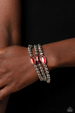 Paparazzi Jewelry Twinkling Team - Red Bracelet - Pure Elegance by Kym