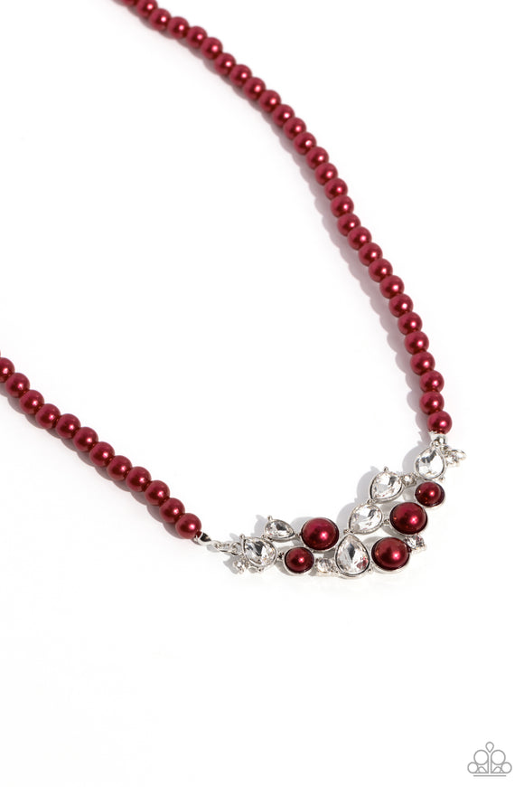 Paparazzi Jewelry Pampered Pearls - Red Necklace - Pure Elegance by Kym
