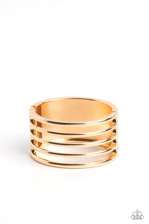 Paparazzi Jewelry Wayward Warrior - Gold Bracelet - Pure Elegance by Kym