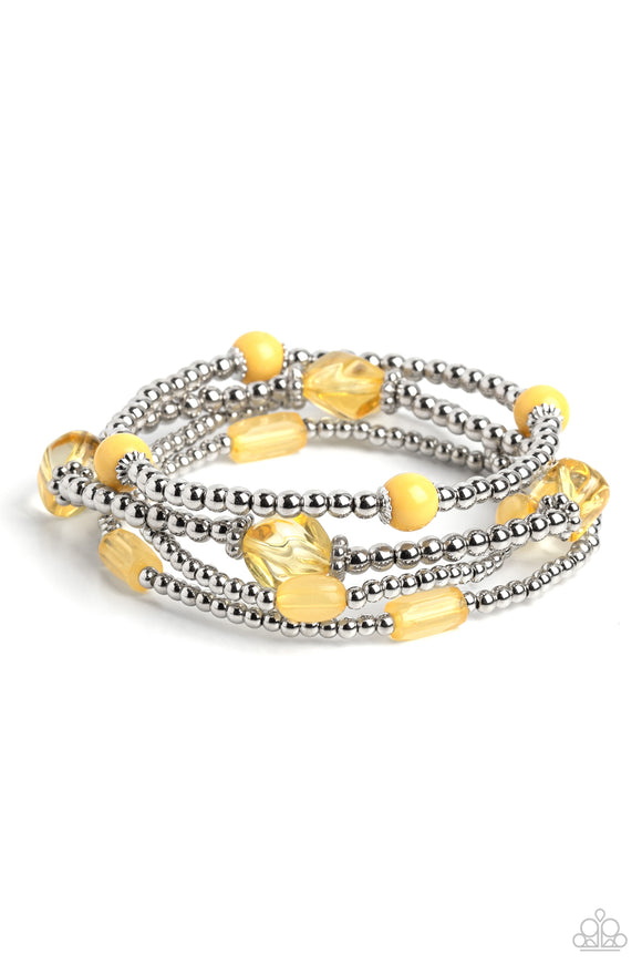 Paparazzi Jewelry Geometric Guru - Yellow Bracelet - Pure Elegance by Kym