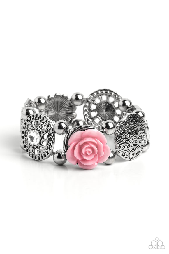 Paparazzi Jewelry Optimistic Oasis - Pink Bracelet - Pure Elegance by Kym