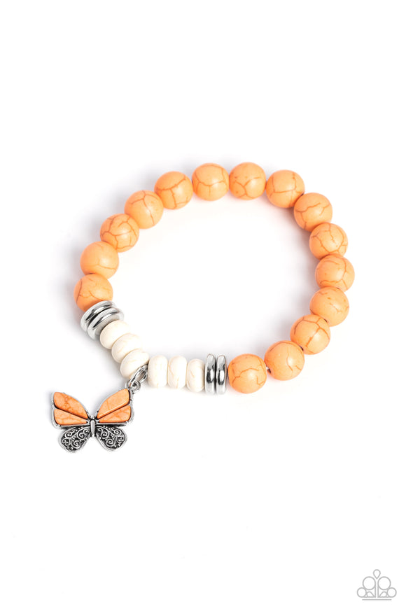 Paparazzi Jewelry Bold Butterfly - Orange Bracelet - Pure Elegance by Kym