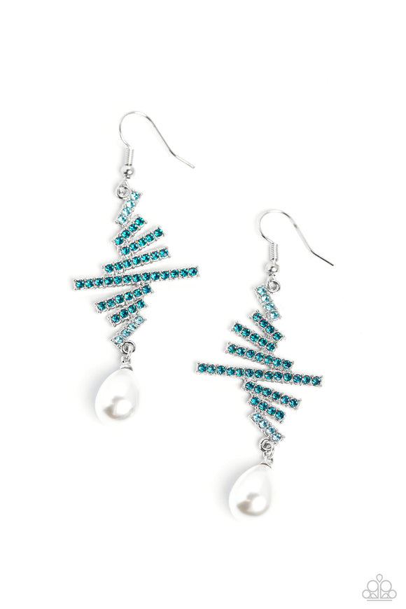 Paparazzi Jewelry Timeless Tapestry - Blue Earring - Pure Elegance by Kym
