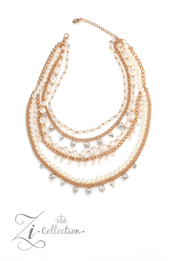 Paparazzi Jewelry Aristocratic - Gold, 2023 Signature Zi Collection Necklace - Pure Elegance by Kym