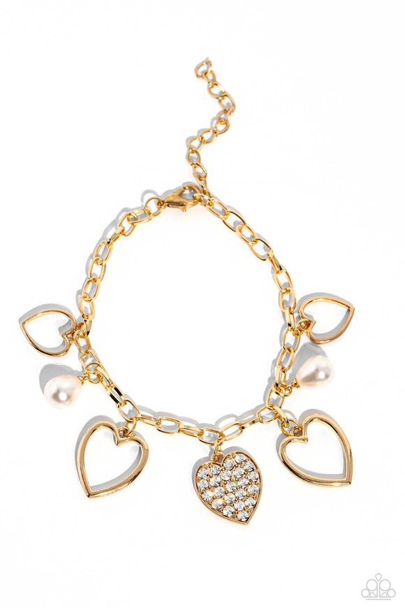Paparazzi Jewelry GLOW Your Heart - Gold Bracelet - Pure Elegance by Kym