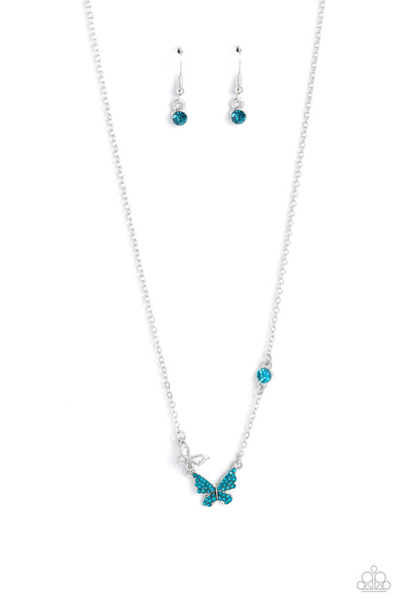 Paparazzi Jewelry Can't BUTTERFLY Me Love - Blue Necklace - Pure Elegance by Kym