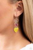 Paparazzi Jewelry BOW Away Zone - Yellow Earrings - Pure Elegance by Kym