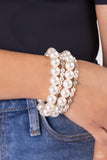 Paparazzi Jewelry Vastly Vintage - White Bracelet - Pure Elegance by Kym