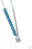 Paparazzi Jewelry LOCK and Roll - Blue Necklace - Pure Elegance by Kym