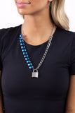 Paparazzi Jewelry LOCK and Roll - Blue Necklace - Pure Elegance by Kym