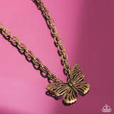 Paparazzi Jewelry Midair Monochromatic - Brass Necklace - Pure Elegance by Kym