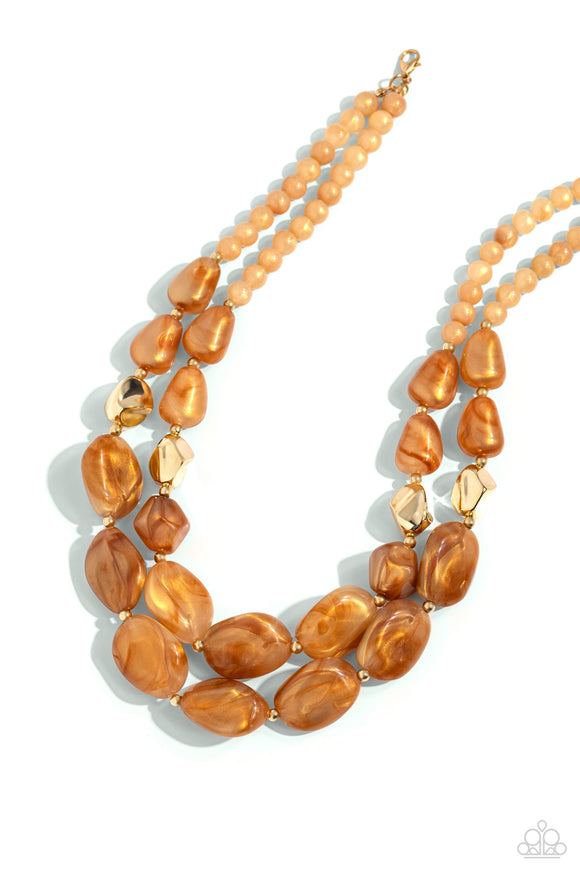 Paparazzi Jewelry Seize the Statement - Brown Necklace - Pure Elegance by Kym