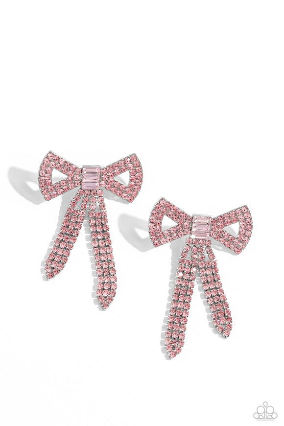 Paparazzi Jewelry Just BOW With It - Pink Earrings - Pure Elegance by Kym