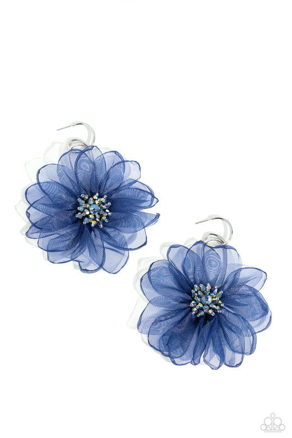 Paparazzi Jewelry Cosmopolitan Chiffon - Blue Earrings - Pure Elegance by Kym