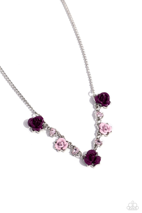 Paparazzi Jewelry Strike a ROSE - Purple Necklace - Pure Elegance by Kym