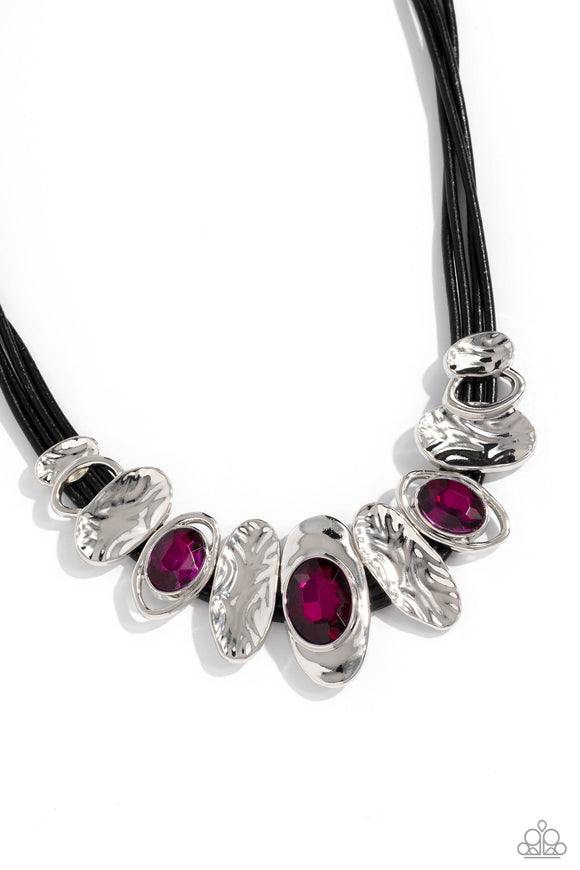 Paparazzi Jewelry Sliding Splendor - Pink Necklace - Pure Elegance by Kym