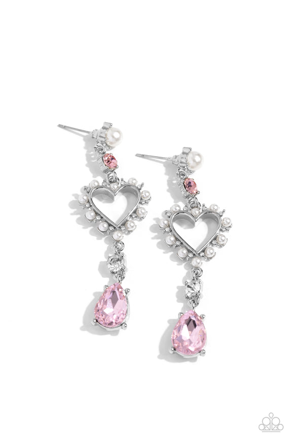 Paparazzi Jewelry Lover's Lure - Pink Earrings - Pure Elegance by Kym