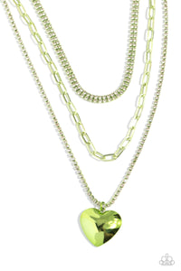 Paparazzi Jewelry Caring Cascade - Green Necklace - Pure Elegance by Kym