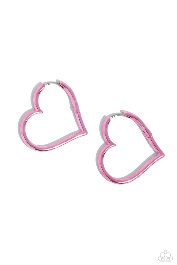 Paparazzi Jewelry Loving Legend - Pink Heart Earrings - Pure Elegance by Kym