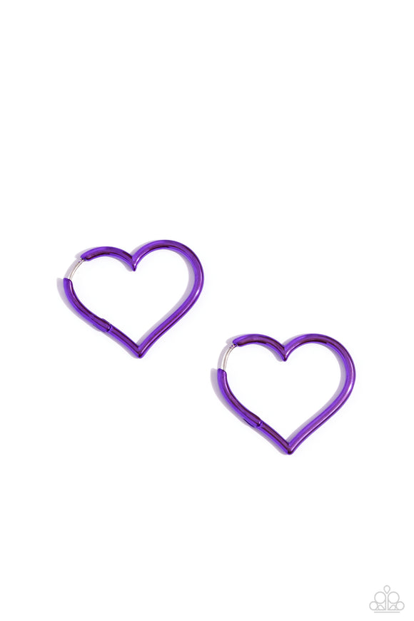 Paparazzi Jewelry Loving Legend - Purple Heart Earrings - Pure Elegance by Kym