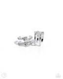 Paparazzi Jewelry Glittery Glow Up -White Cuff Earrings - Pure Elegance by Kym