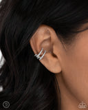 Paparazzi Jewelry Glittery Glow Up -White Cuff Earrings - Pure Elegance by Kym