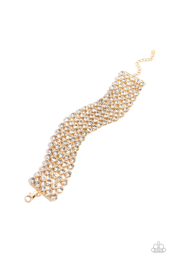 Paparazzi Jewelry GLASSY Gallery - Gold Bracelet - Pure Elegance by Kym