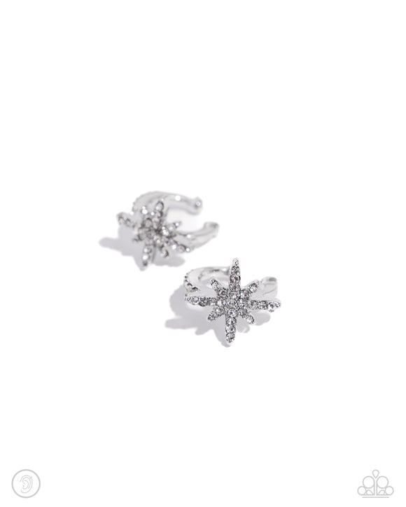 Paparazzi Jewelry Cosmic Cuff - White Cuff Earring - Pure Elegance by Kym