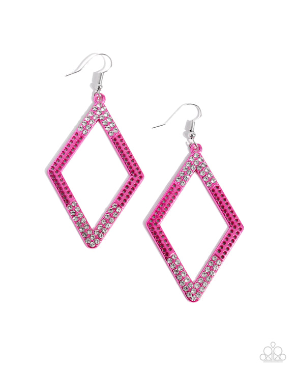 Paparazzi Jewelry Eloquently Edgy - Pink Earrings - Pure Elegance by Kym