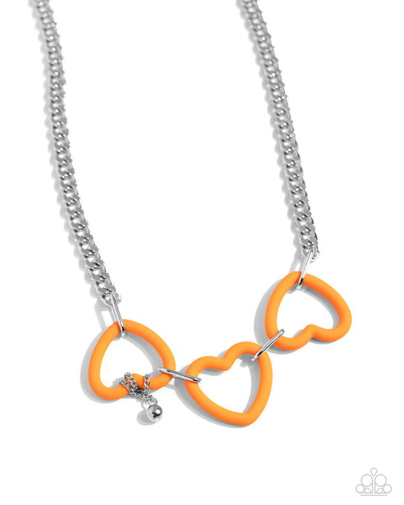 Paparazzi Jewelry Heart Homage - Orange Necklace - Pure Elegance by Kym