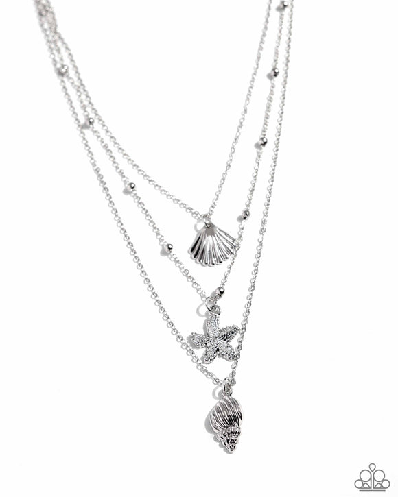 Paparazzi Jewelry Seashell Sonata - Silver Necklace - Pure Elegance by Kym