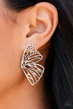 Paparazzi Jewelry Butterfly Frill-Silver Earring Life of the Party EXCLUSIVE - Pure Elegance by Kym