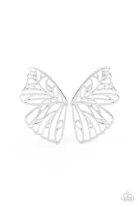 Paparazzi Jewelry Butterfly Frill-Silver Earring Life of the Party EXCLUSIVE - Pure Elegance by Kym