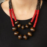 Paparazzi Jewelry Cancun Cast Away - Red Necklace - Pure Elegance by Kym