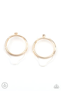 Paparazzi Jewelry Clear The Way - Gold Earring - Pure Elegance by Kym
