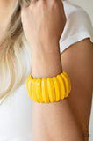 Paparazzi Accessories Colorfully Congo - Yellow Bracelet - Pure Elegance by Kym