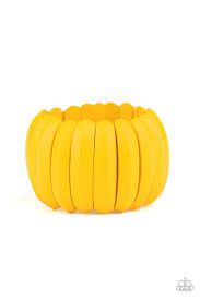 Paparazzi Accessories Colorfully Congo - Yellow Bracelet - Pure Elegance by Kym