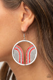Paparazzi Jewelry Delightfully Deco - Red Earring - Pure Elegance by Kym