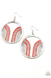 Paparazzi Jewelry Delightfully Deco - Red Earring - Pure Elegance by Kym