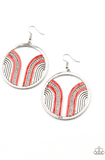 Paparazzi Jewelry Delightfully Deco - Red Earring - Pure Elegance by Kym
