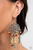 Paparazzi Accessories Desert Plains Orange Earring - Pure Elegance by Kym
