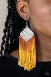 Paparazzi Accessories DIP the Scales Yellow Earring - Pure Elegance by Kym