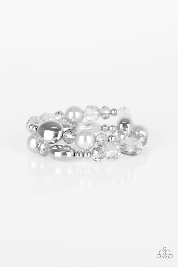 Paparazzi Accessories Downtown Dazzle Silver Bracelet - Pure Elegance by Kym