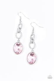 Paparazzi Accessories Extra Ice Queen Pink Earring - Pure Elegance by Kym