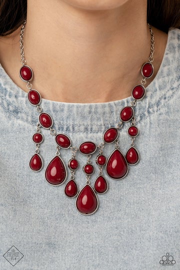 Paparazzi Jewelry Fashion Fix Jan 2021 Glimpses of Malibu - Red -Complete Trend Blend - Pure Elegance by Kym