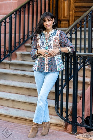Paparazzi Jewelry Fashion Fix Jan 2022 - Simply Santa Fe - Blue Complete Trend Blend - Pure Elegance by Kym